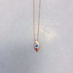 14k Rose Gold Evil Eye Necklace